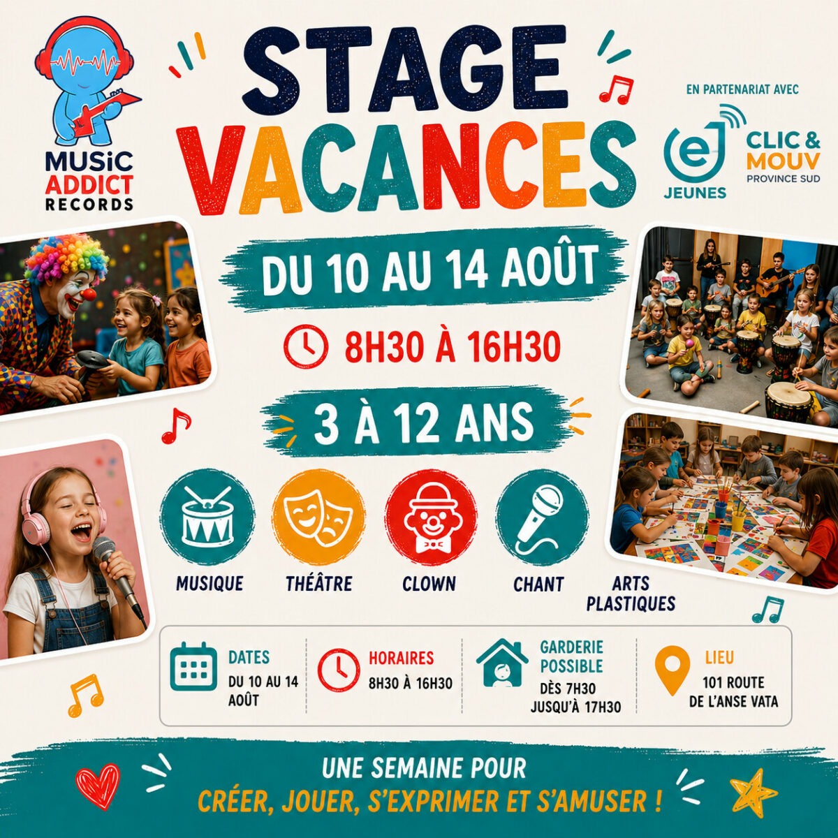 10 au 14 aout Stage vacances